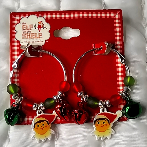BRAND NEW WOMEN'S Elf On The Shelf Hoop Earrings - Picture 2 of 2